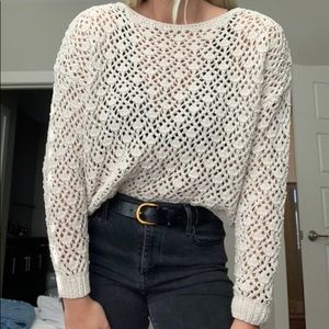 Cream knit Jessica Simpson crochet sweater